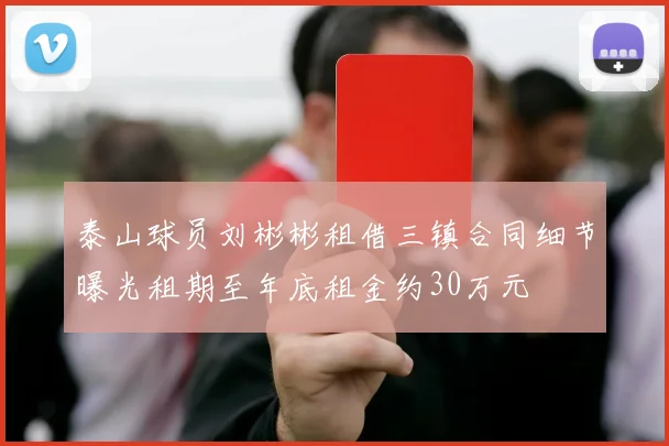 泰山球员刘彬彬租借三镇合同细节曝光租期至年底租金约30万元